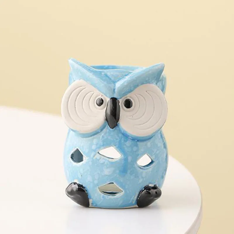 Cartoon Creative Ceramic Hollow Owl Aromatherpay Burner Essential Oil Furnance Candle Holder SPA Smell Fragrance Item Home Decor
