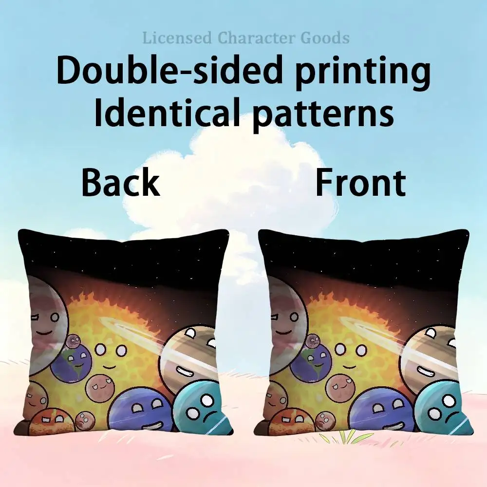 S-SolarBalls Print Cushion Cover Aesthetic Bedroom Decor 30x30 65x65 40x40 45x45 50x50 cm