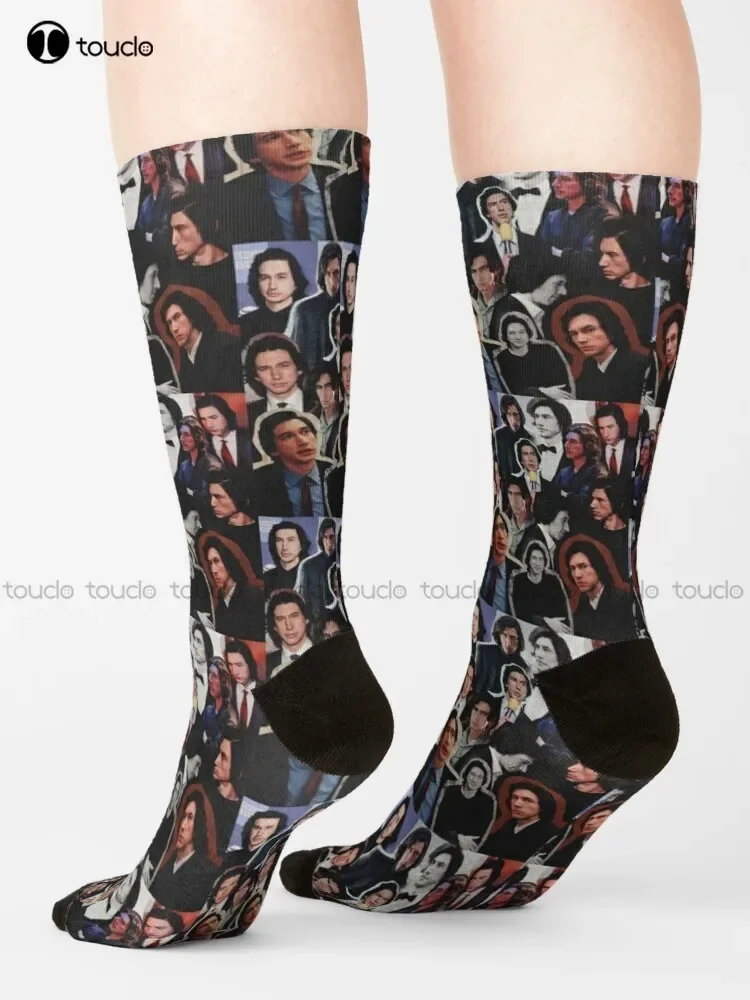 Adam Driver 2019 Collage Socks Youth Socks Personalized Custom Unisex Adult Teen Youth Socks 360° Digital Print Fashion New