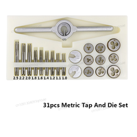 31pcs Metric Tap And Die Set M1.0 M1.1 M1.2 M1.4 M1.6 M1.8 M2.0 M2.2 M2.5 Hand Tap Drill Bit Screw Tap HSS Thread Die