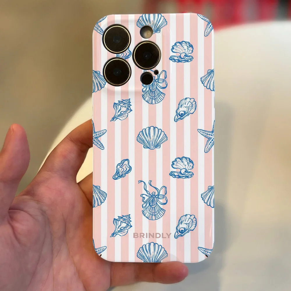Light Blue Dotted Glossy Film Hard Phone Case for Samsung Galaxy A37 A57 A17 A07 A16 A56 A26 A36 A06 A55 A35 A15 A54 A05 A14 5G