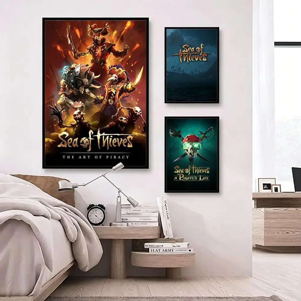 game Sea of Thieves Poster Poster HD Waterproof Self-adhesive Art Print Wall Decor for Bedroom Living Room Gift