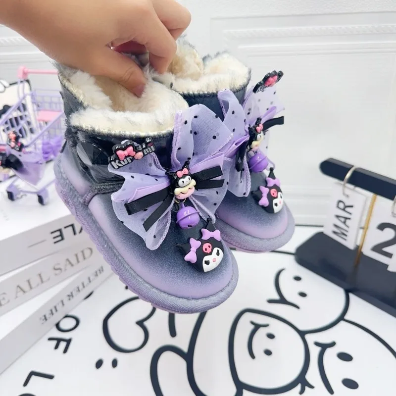 Dolce Anime Kawaii MINISO Ins Moda Bambini Stivali da neve Simpatico cartone animato Bambini in pile Scarpe di cotone ispessito Regali per bambini