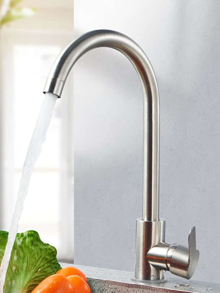 

1 Набор, кран из нержавеющей стали для горячей и холодной воды, кухня, бесплатная доставка