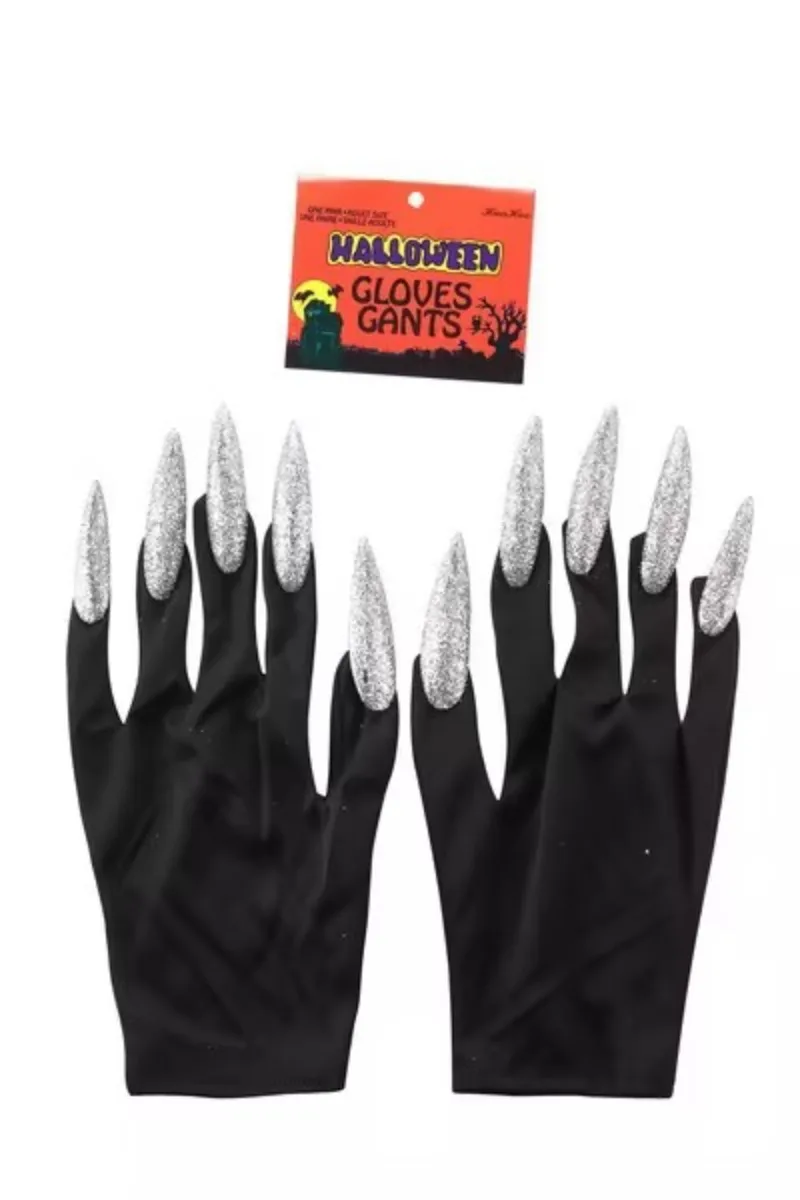 ハロウィーンのコスチュームアクセサリー、ホラーおもちゃ、仮面舞踏会の小道具、長い爪、手袋、幽霊の爪、シミュレーションの小道具