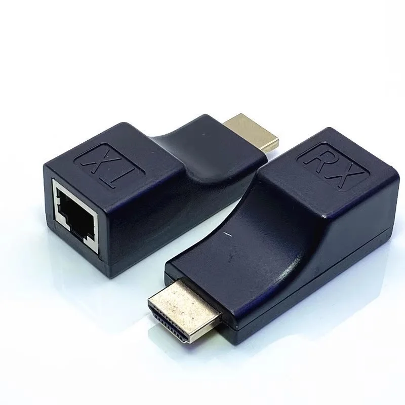  1 Pair RJ45 4K HDMI-compatible Extender RJ45 Ports Network 30M HDMI to RJ45 Over CAT5e / 6 UTP LAN Extender Cable Adapters