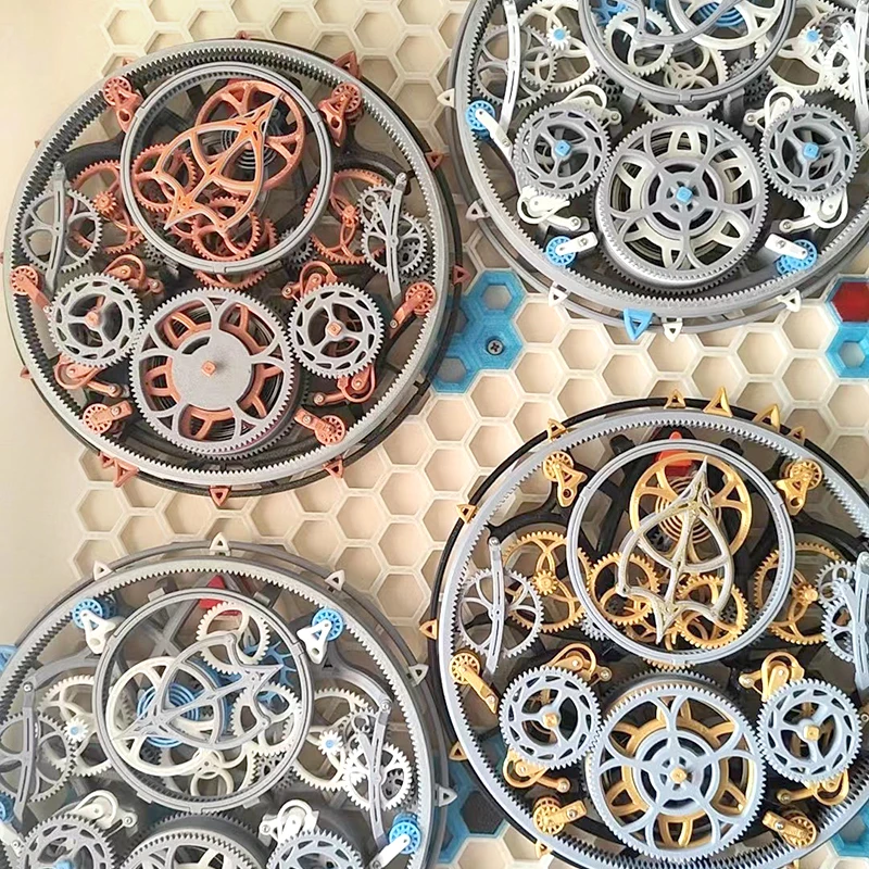 3D printing mechanical movement Tourbillon structure assembly learn for watch maker random color