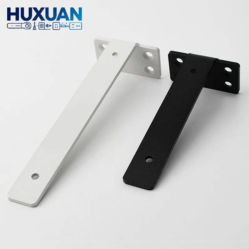 6/8/10/12inch Heavy Duty Cast Iron Shelves Brackets Floating Shelf Brackets 4MM Thicked Invisible L Brackets For Shelves Support