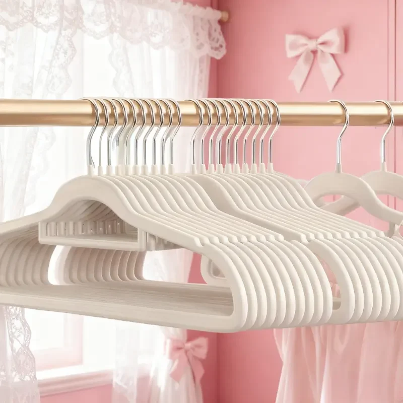 شماعة مخملية سوداء للملابس والسراويل والمعطف وخزانة تخزين وخطاف ورأى شماعات غير قابلة للانزلاق ومنظمات مساحة لتوفير المنزل #5