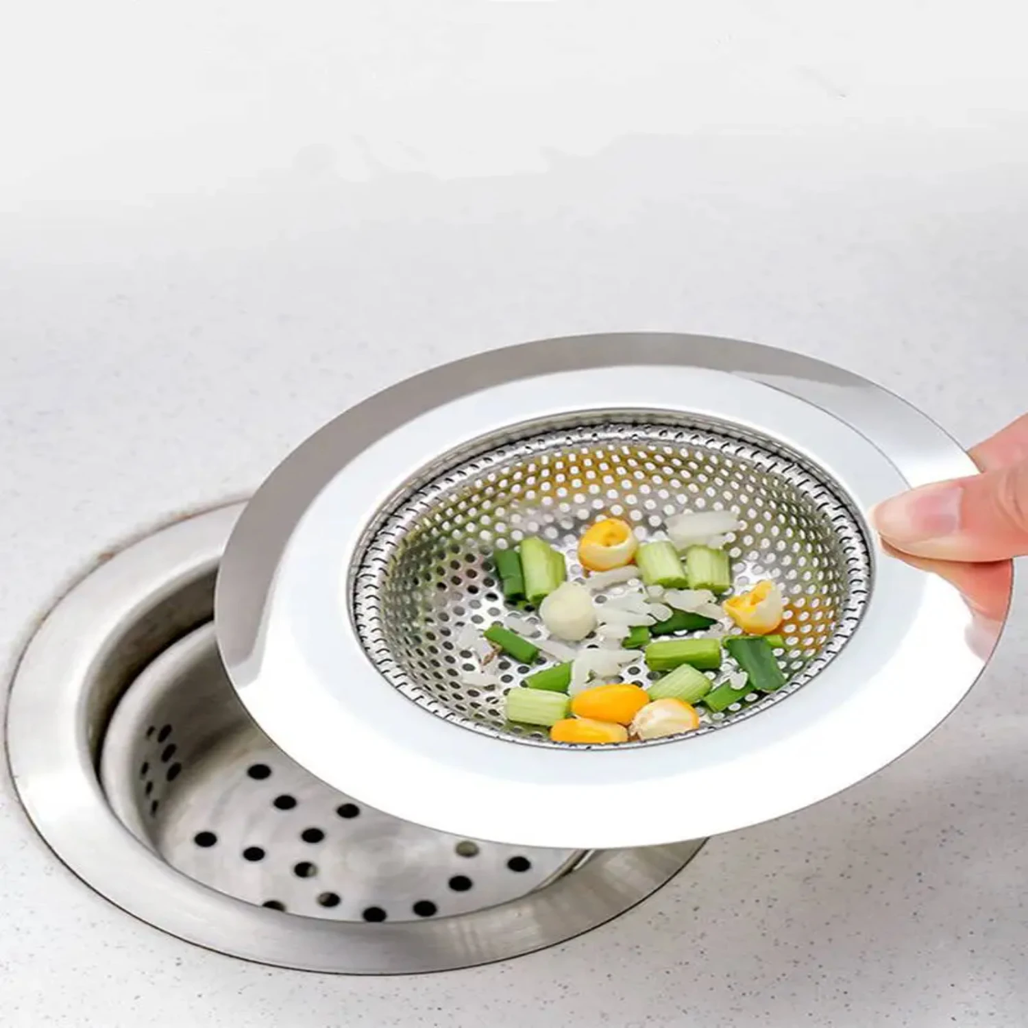 Stainless Steel Anti Clogging Kitchen Sink Drain Strainer, Durable Sink Floor Drain Strainer, Magic Anti Clogging Sink Drain Fil