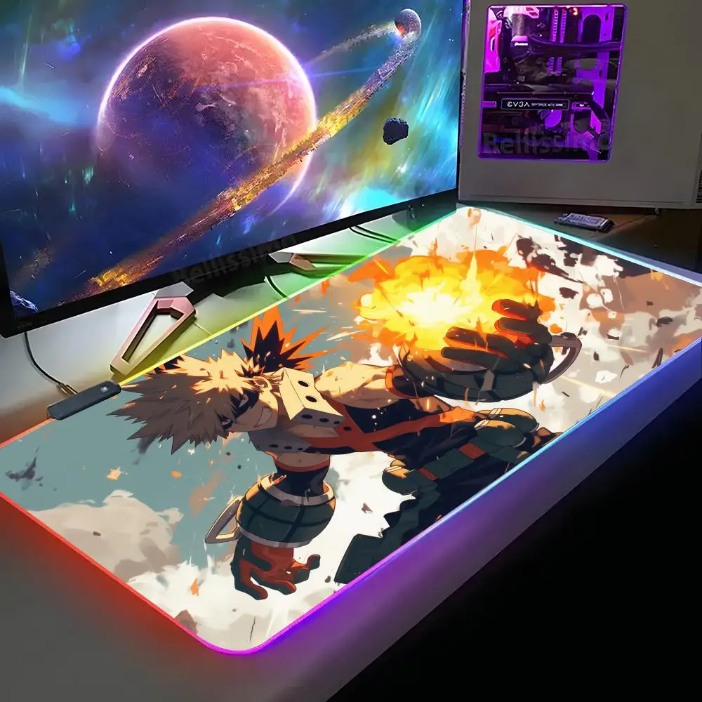 

Коврик для мыши My Hero Academia XXL RGB игровой коврик для мыши HD геймер большой светодиодный коврик для мыши ковер для ПК с подсветкой