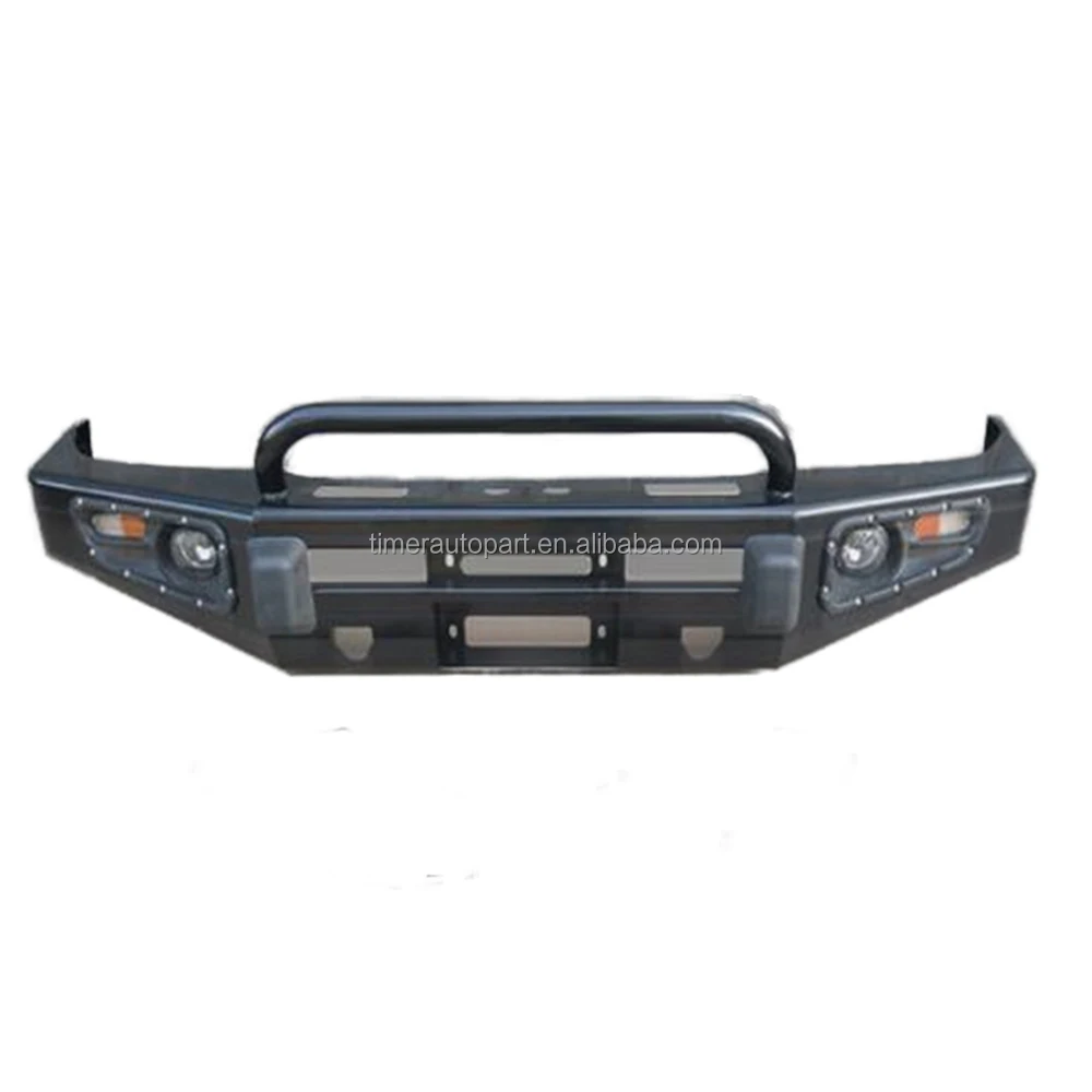 4wd Offroad LC100 Steel Front Bull Bar Winches Bumper with LED Lights for Lc100 Land Cruiser 100 Series view 2