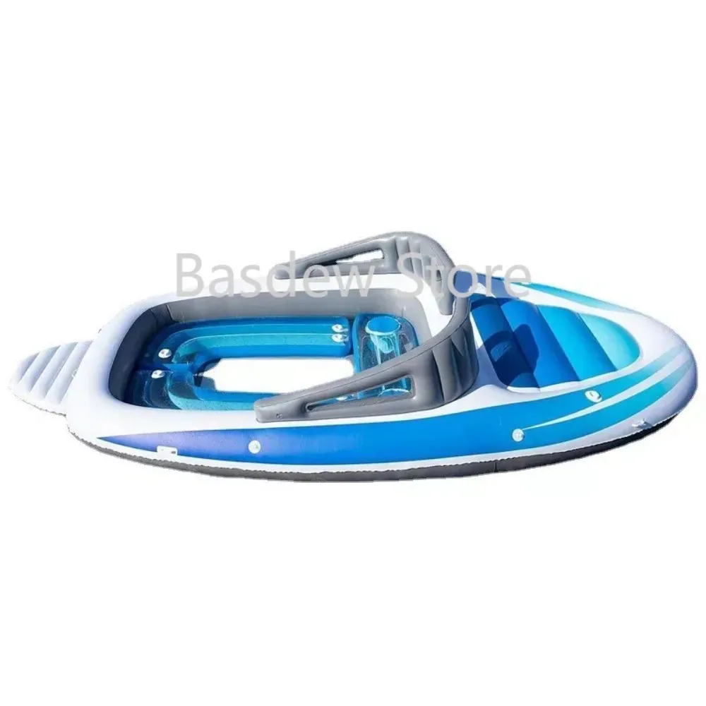 Barco Pirata, corte, fila flotante para varias personas Cama flotante inflable de PVC para 4-6 personas