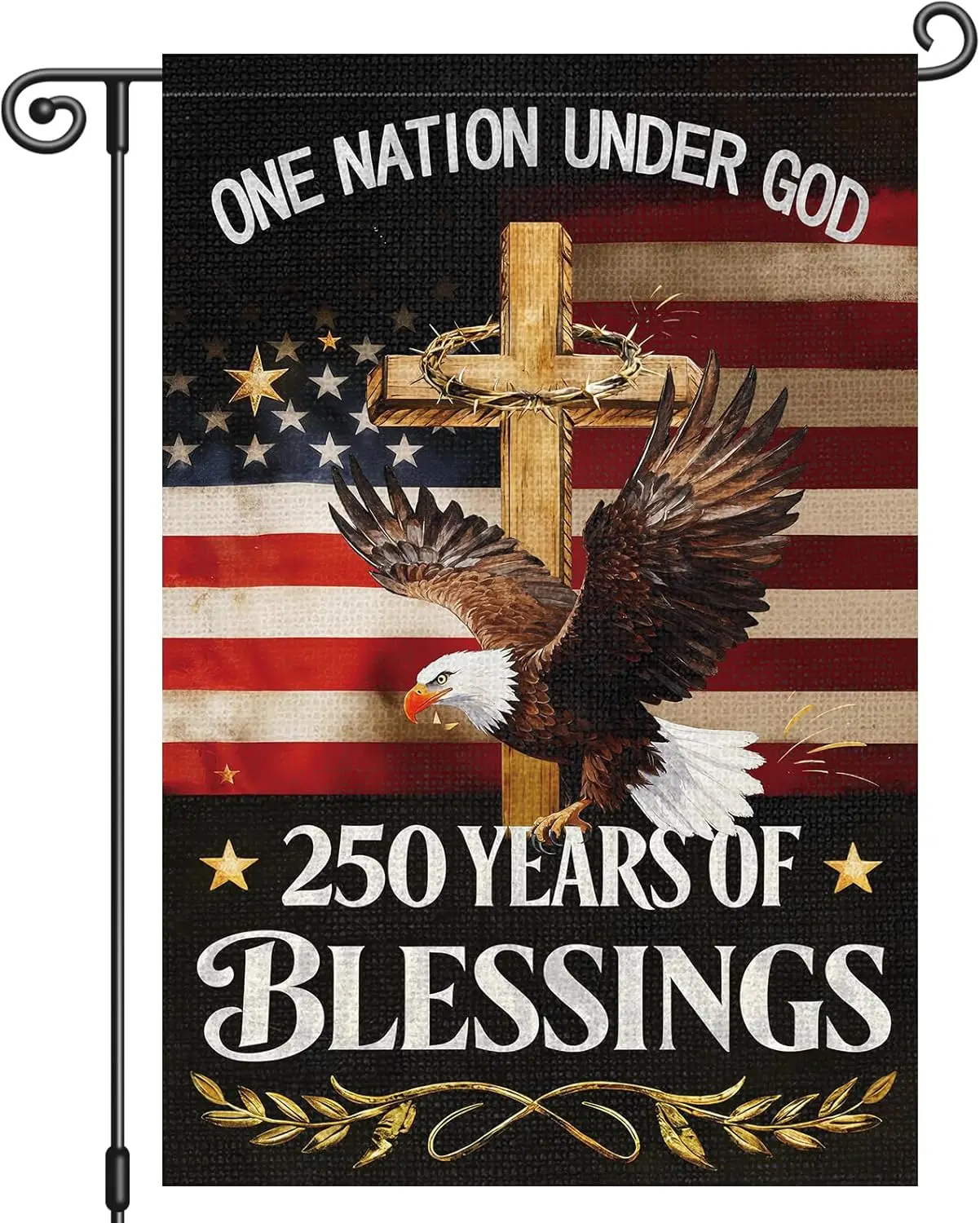 Louise Maelys 250th Anniversary Garden Flag, 250 Years OF Blessings American Freedom Bald Eagle 12x18 Inch Double Sided Welc IIC