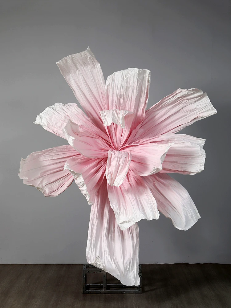 New wedding giant paper flower handmade pleated paper art plastic flower large wedding