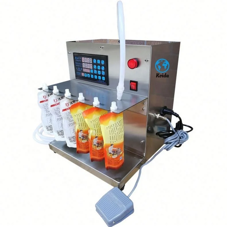 Máquina de enchimento de líquidos semiautomática com bomba magnética TLF para embalagens de bebidas de ketchup e leite de soja em sacos de plástico e caixas