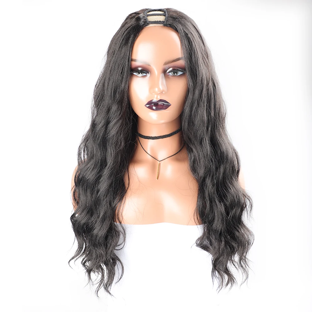 Long Synthetic U Part Wig Curly Synthetic Hair Wig U Part Wig for Women Black Curly Synthetic Hair Synthetic Curly Wigs