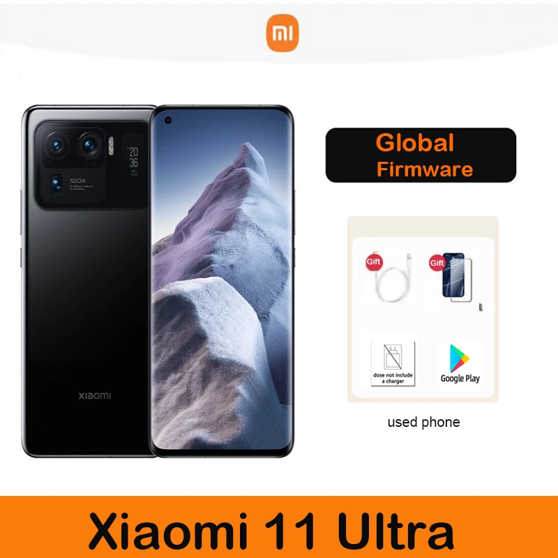 Xiaomi Mi 11 Ultra Smartphone 5G 5000mAh Battery No charger Snapdragon 888 Octa-core 50MP Camera Global firmware used phone