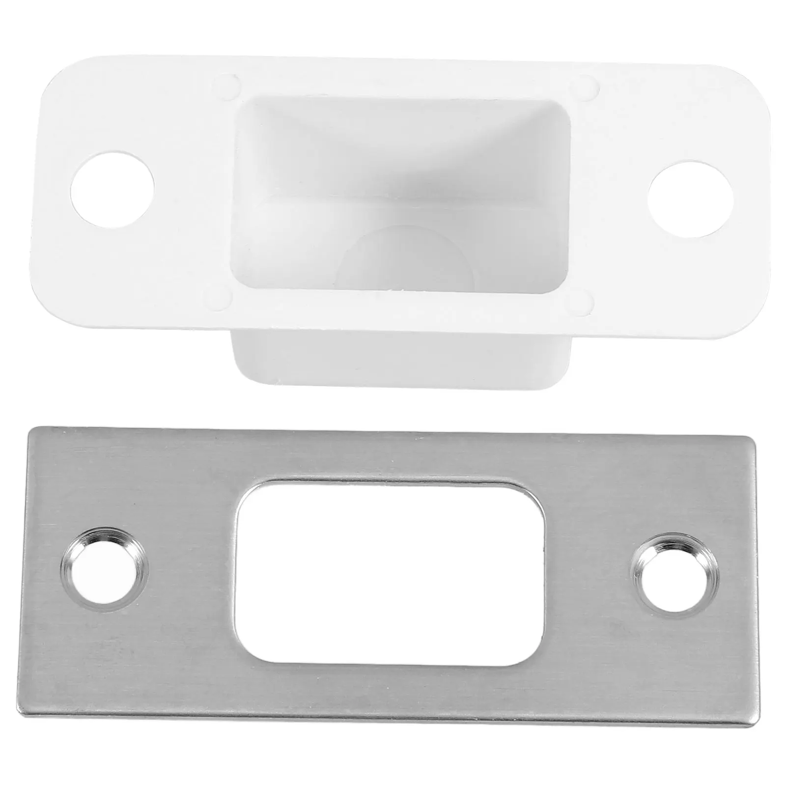

1 set Door Bolt Steel Plate Lock Strike Reinforcement Metal Stainless Security Door Latch Plates Strike Plates for Wooden Doors