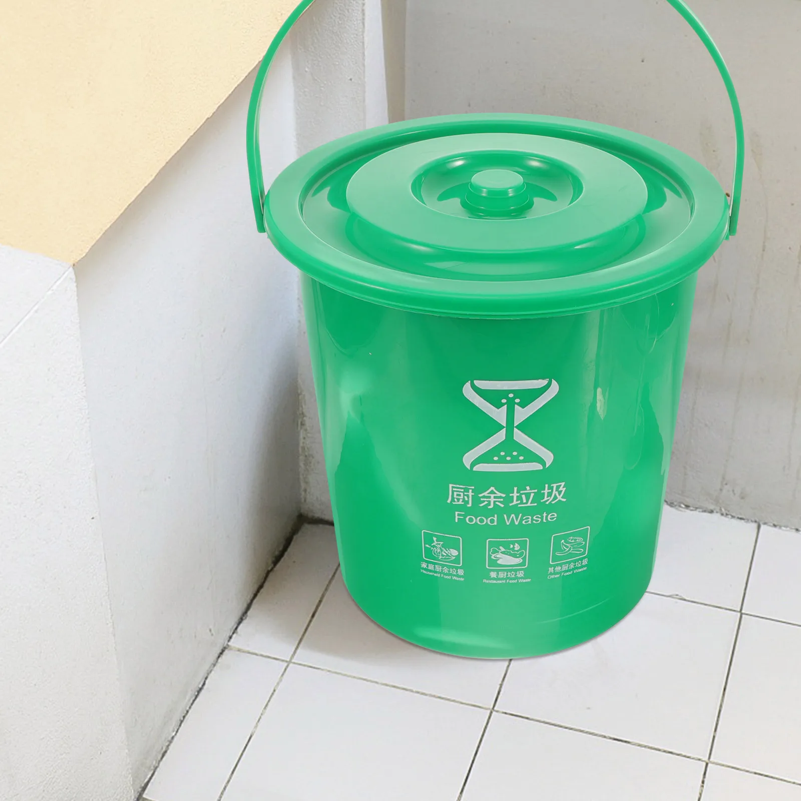 

Kitchen Compost Bin Plastic Food Waste Container With Lid Trash Can For Home Office Indoor Compost Bucket Handheld Waste