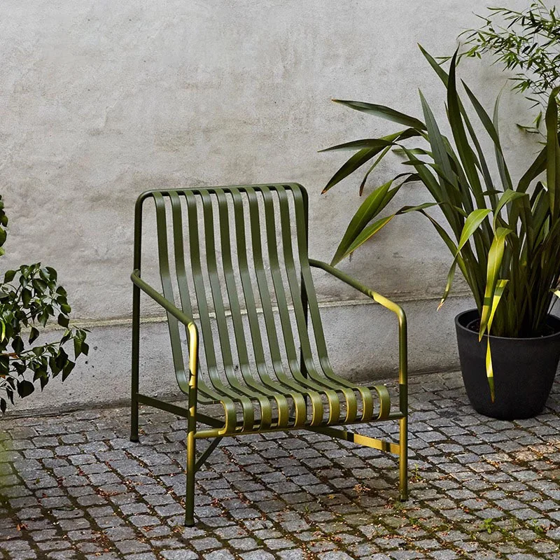 

Nordic outdoor metal sofa open-air garden wrought iron leisure cafe milk tea shop outdoor sofa single chair