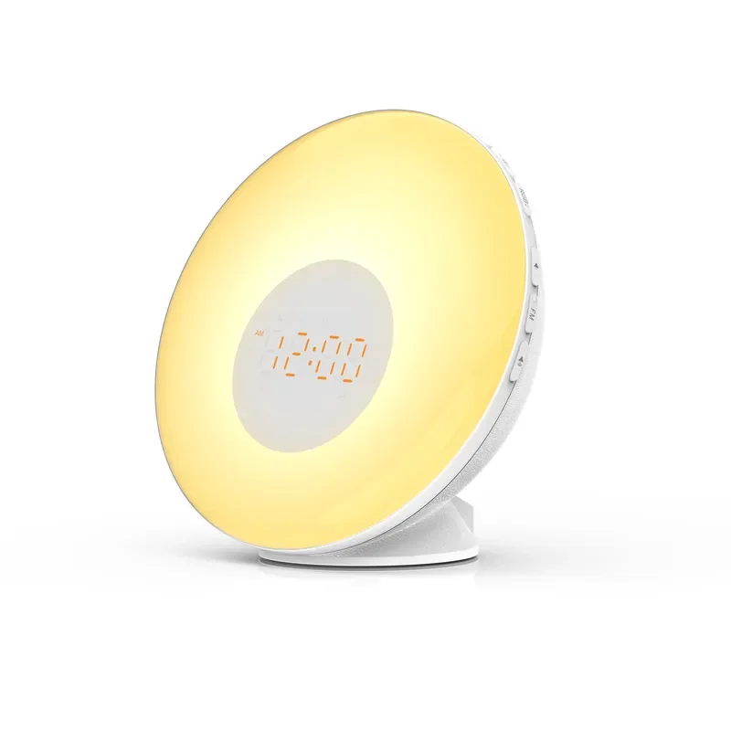 Smart Sunrise Alarm Clock Digital Wake Up Light with Natural Sound and Color Changing LED Night Lamp Snooze Function for