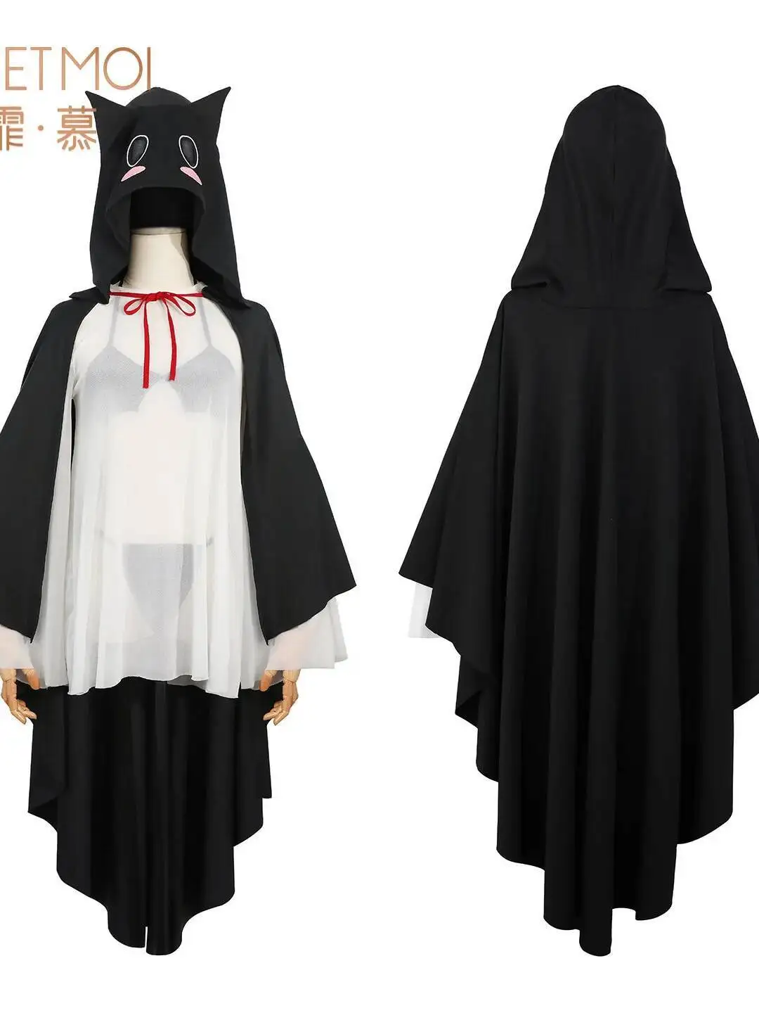 مجموعات مثيرة SM هالوين شبح تأثيري مجموعة مقنعين عباءة مثير يمزح منامة شاش شفاف مثير مجموعات الساحرة الرغبة النقية FZMQ #5