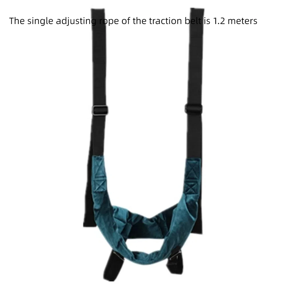 Image 7: Ceinture de traction cervicale respirante, forte capacité de charge, réglable, pour étirement du cou, sans installation, douce