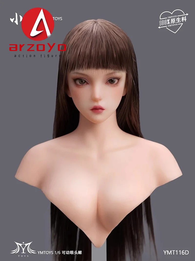 2025 Q4 YMTOYS YMT116 1/6 عيون متحركة رأس فتاة آسيوية نحت نموذج Xiaonan صالح 12 ''PH أنثى الجندي عمل الشكل الجسم