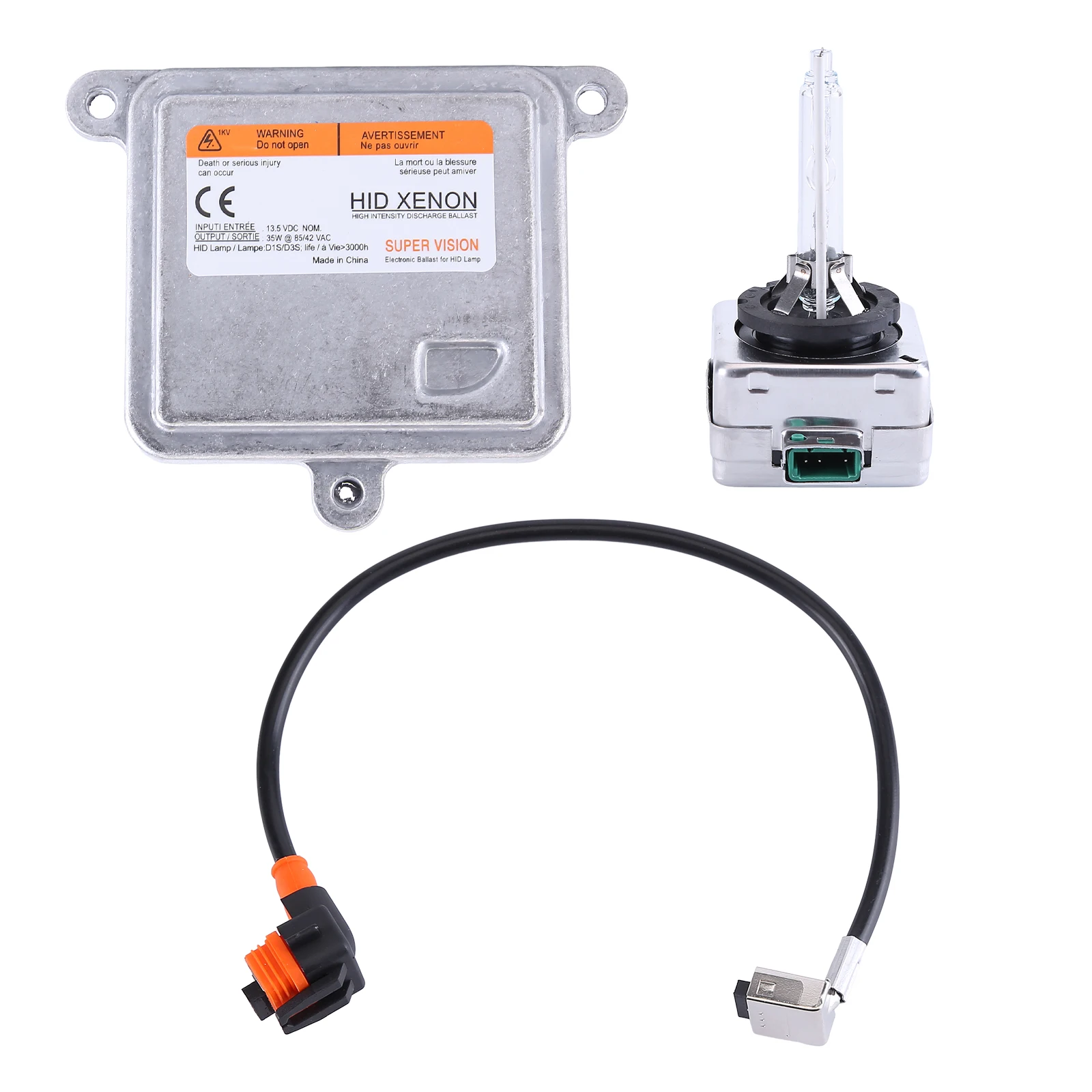 Xenon Ballast Control Unit +HID Bulb Wire Kit Compatible for Chevy Blazer Impala Malibu Suburban Tahoe