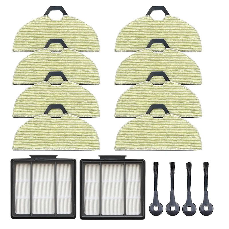 14 Pcs Replacement Parts Kit Side Brushes Filters Cleaning Mop Pads For Shark RV2001WD AV2001WD Robot Vacuum Accessories