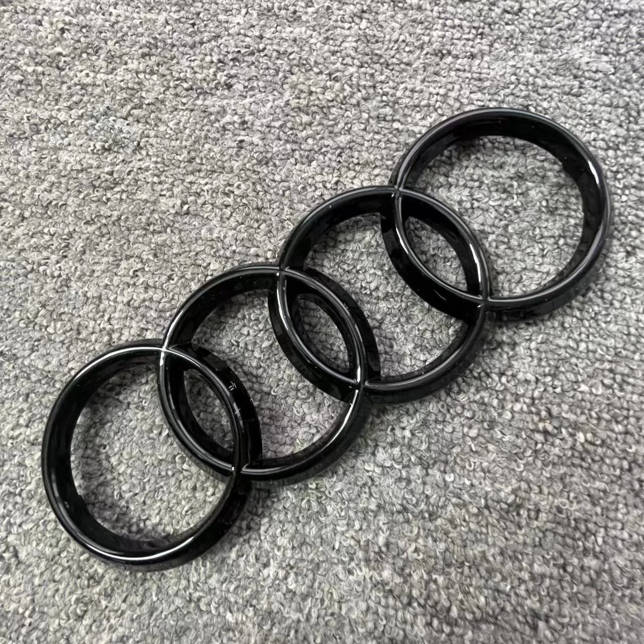 AUDI A3 4 Ring logo ABS Black Car Hood Front Bonnet Grill Rear Trunk Emblem Badge Sticker A3 mark Quarrto Emblem 45TFSI Sline