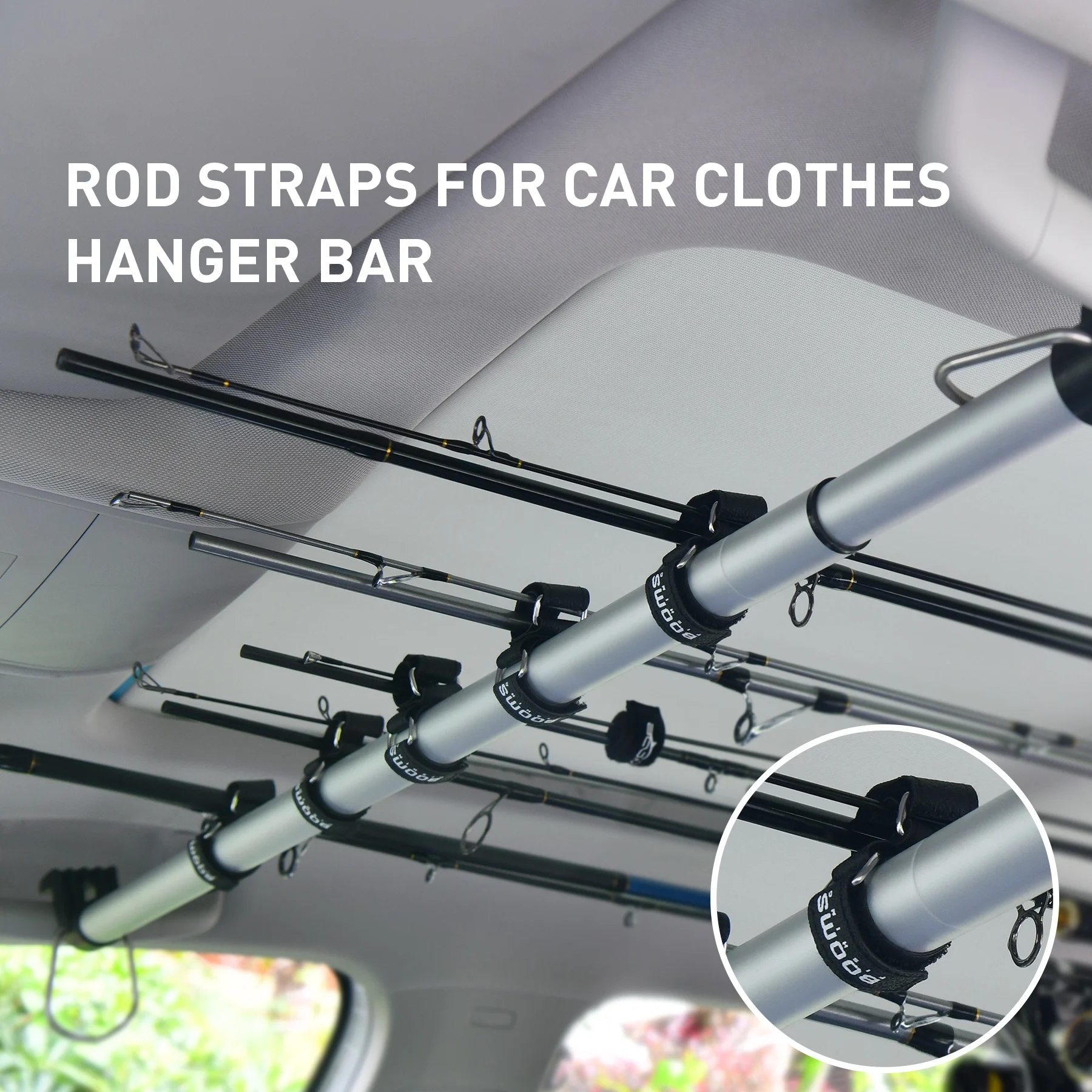 Ausleger Angeln 6 stücke Auto Angelrute Halter Starken Gürtel für Fahrzeug Bar Stangen Rack Tragbare Pole Strap Angeln Werkzeuge Zubehör – Detail 3