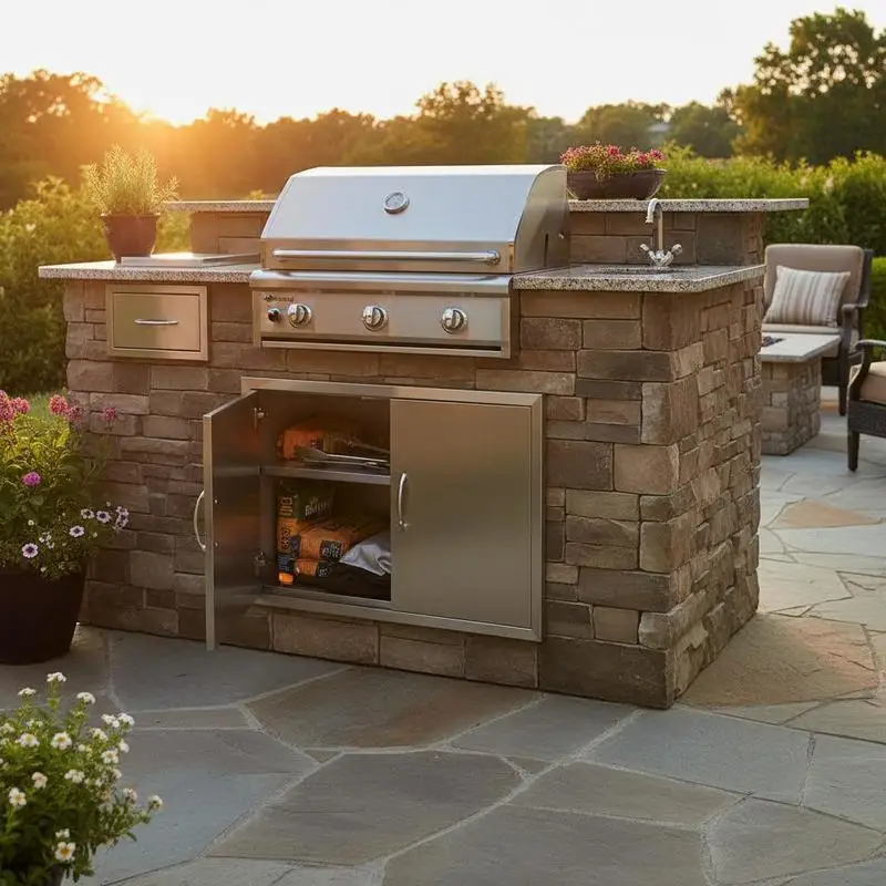 Grillzugangstür, 915 x 610 x 46 mm, doppelte Outdoor-Küchentür …