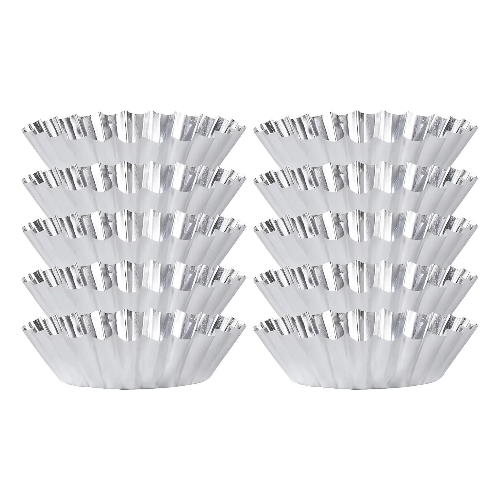 10 Pieces Aluminum Alloy Bibingka Molder with Wave Edge Ensaymada Molder Filipino for Making Muffins and Cupcakes