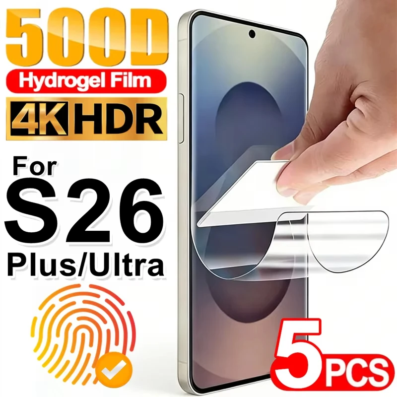 1-5 Peças Película de Hidrogel Macia para Samsung Galaxy S26 Ultra Protetor de Tela para Galaxy S25 S24 S23 S22 S21 S20 FE Plus Sem Película de Vidro