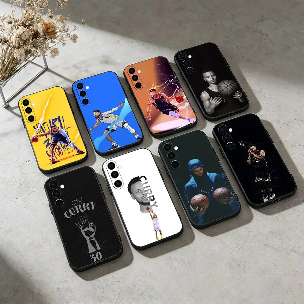 Funda de teléfono Basketball S-Stephen Curry 30 para Samsung GalaxyA13,21s,22,31,32,52,53,71,72,73, funda negra suave