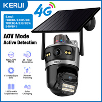 KERUI 4MP PTZ AOV 4G Solar Camera 10x Zoom WIFI IP Camera Home Security Surveillance Dual Lens 24 Hours Record 9W Solar Panel