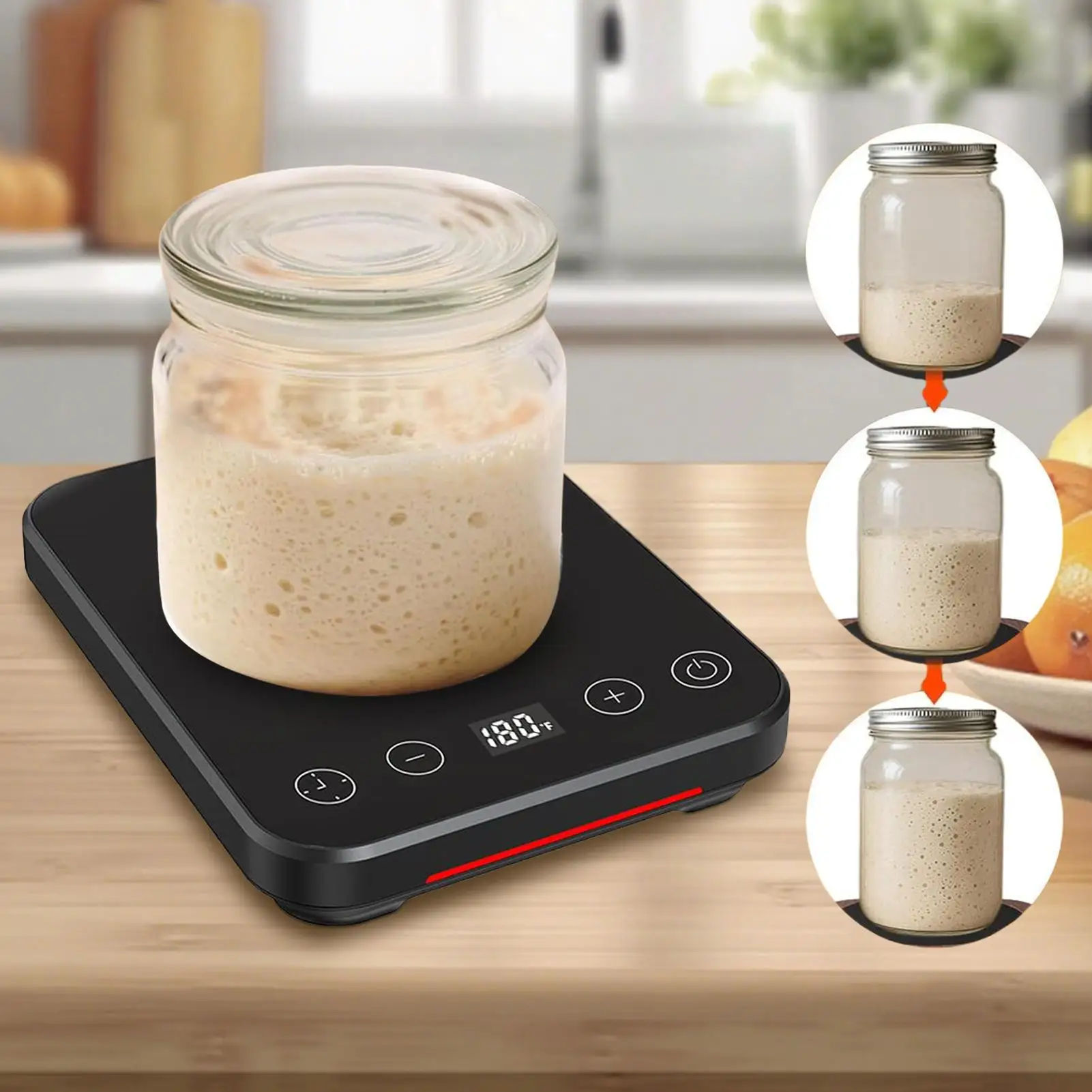 

Тестовой стартер, домашний инструмент для выпечки, согревающий коврик для защиты теста с подогревом и контролем температуры с таймером для сыра, хлеба