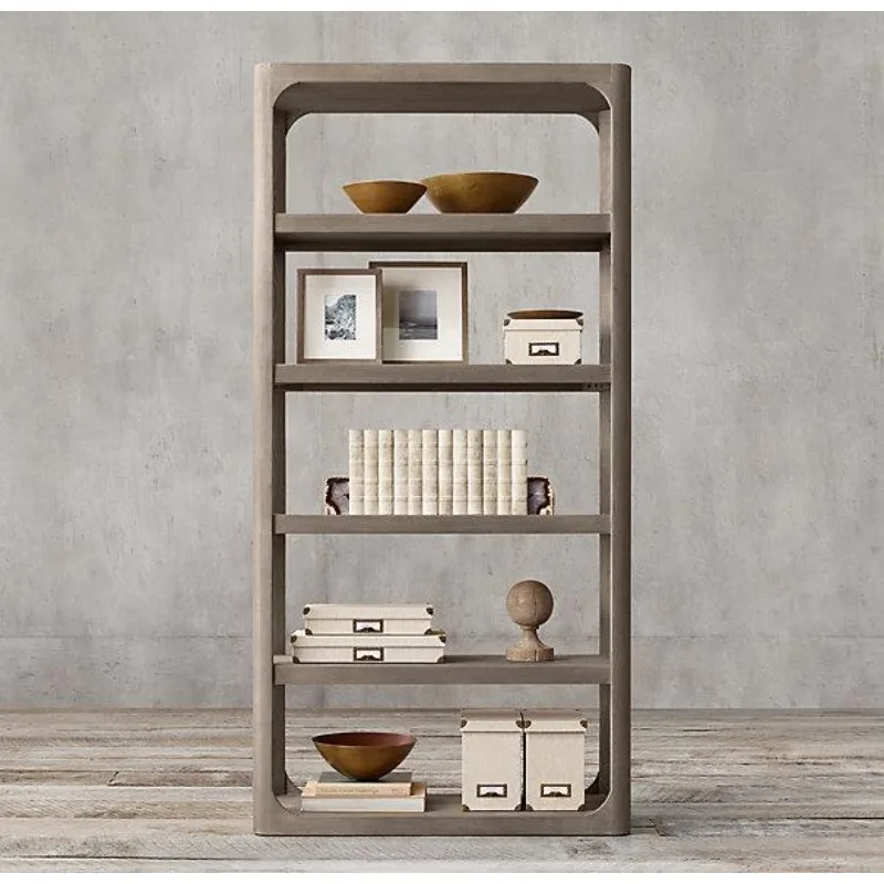 Bookshelf cabinet Nordic living room solid wood display simple storage wine shelf