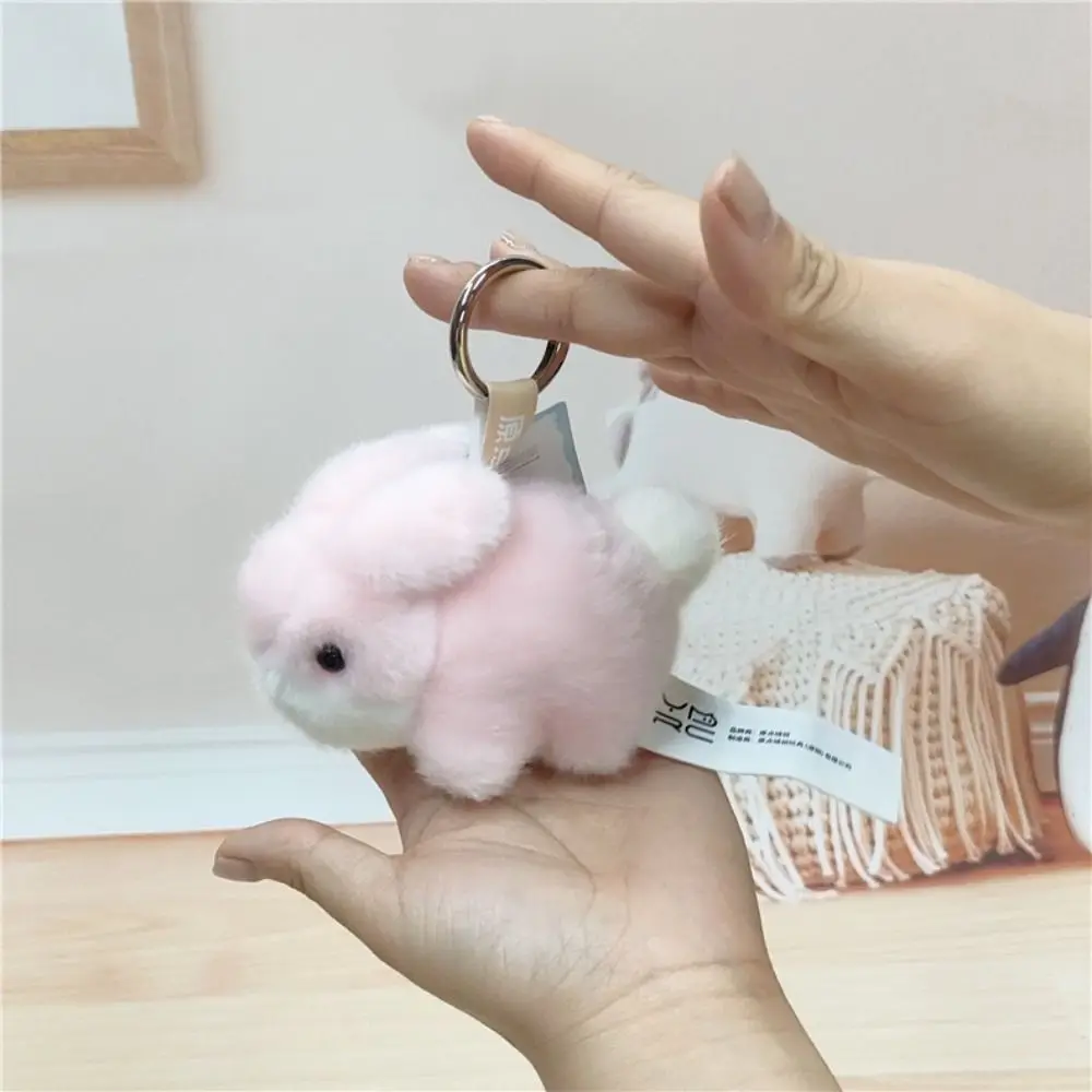 Bag Charm Simulation Rabbit Keychain Soft Cartoon Rabbit Pendants Kawaii Cute Rabbit Pendant Hanging Ornaments
