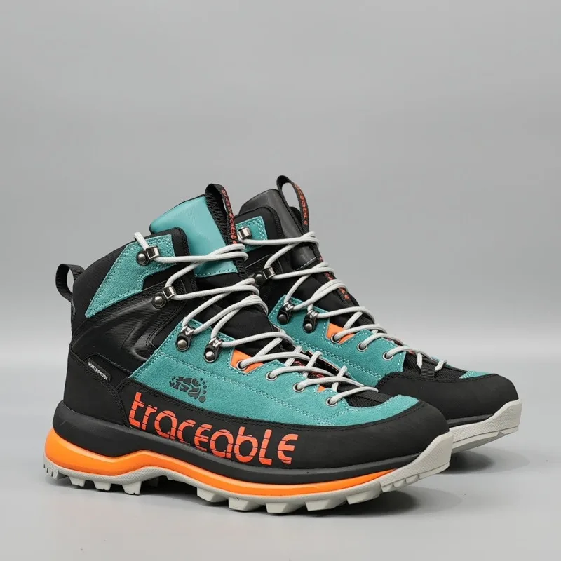 Professional Hiking Sneakers For Men Elastic Band Trekking Shoes Man Waterproof  Mountain Hiking Shoes Mid-Top Men Shoe Mountain