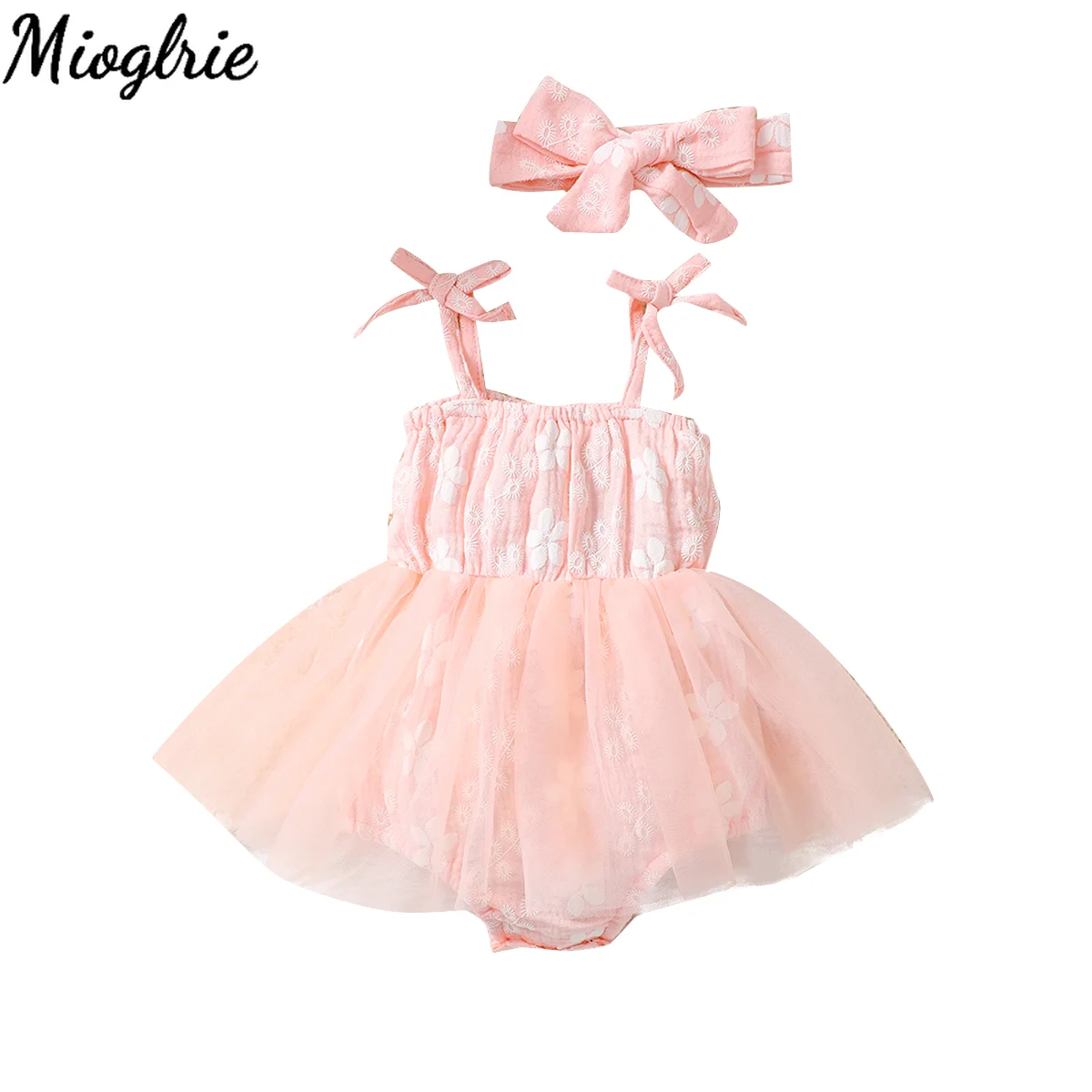 2PCS Cute Newborn Baby Girl Romper Dress Infants Girl Lace Bodysuit Princess Sling Tutu Dress Summer Toddlers Girl Clothes