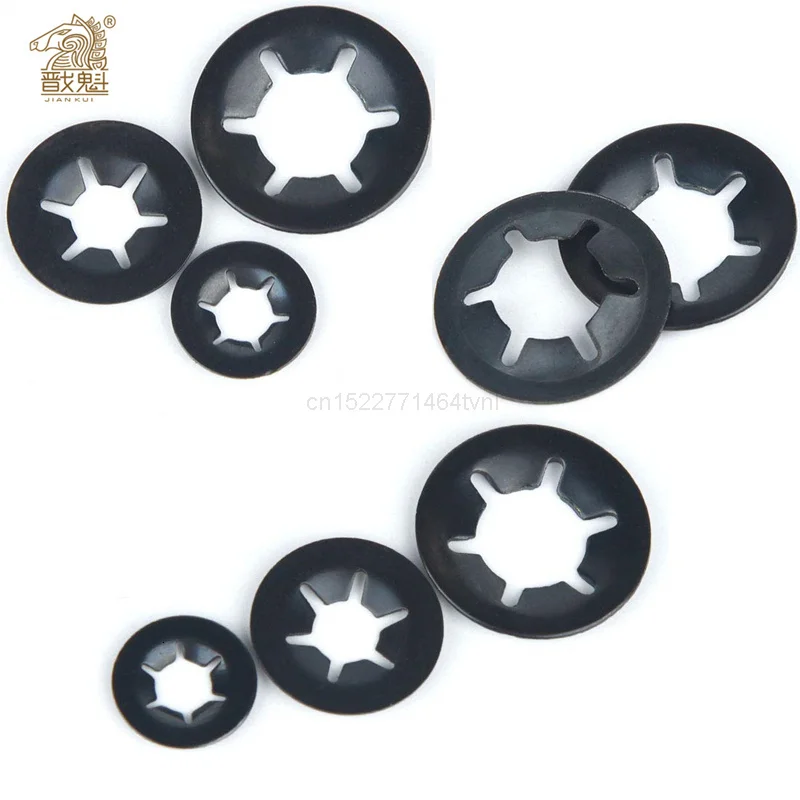 65Mn M3 M4 M5 M6 M8M10 Tooth Starlock Push On Locking Washers Speed Clips Fasteners Assortment Kit Quick Speed Locking Washers