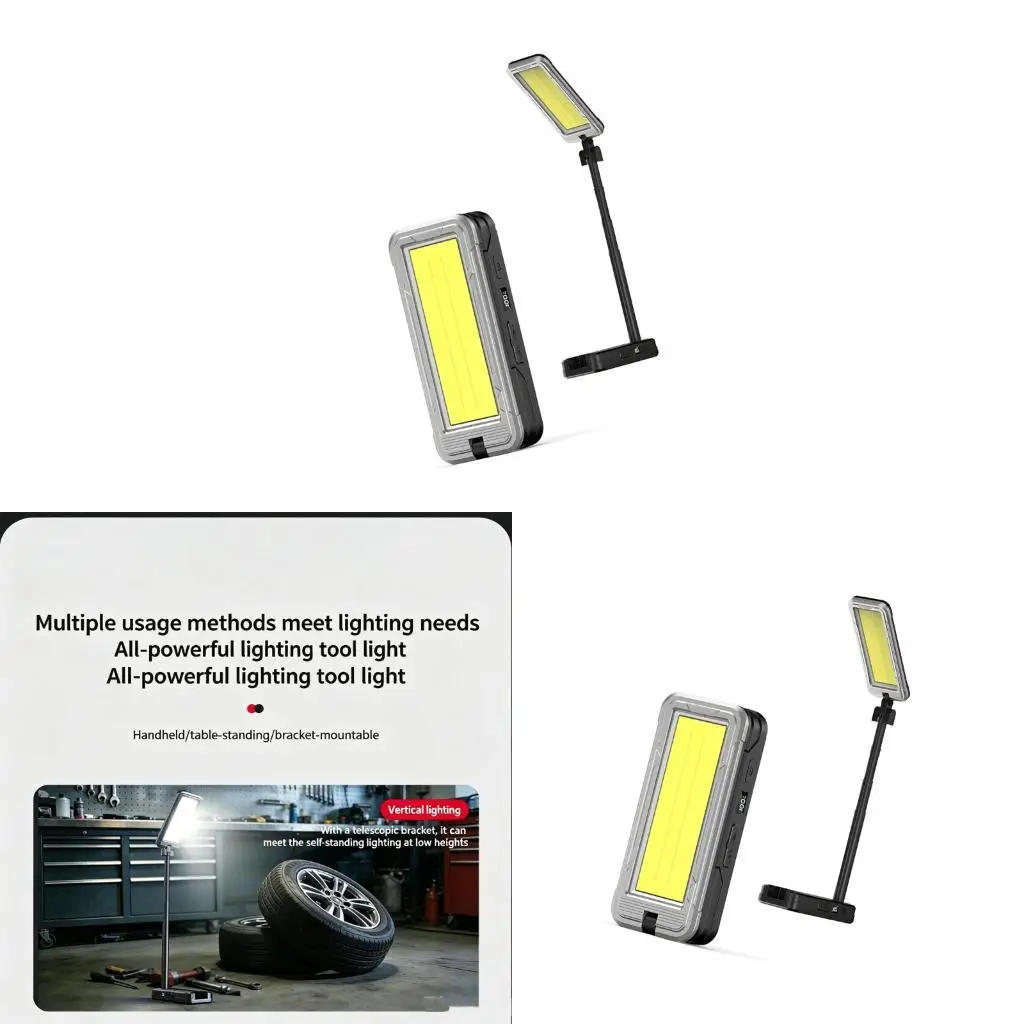 High execution Solar Rechargeable LED Work Light With Full Rotation And Adjustable Warm To Neutral Light For Various Uses  