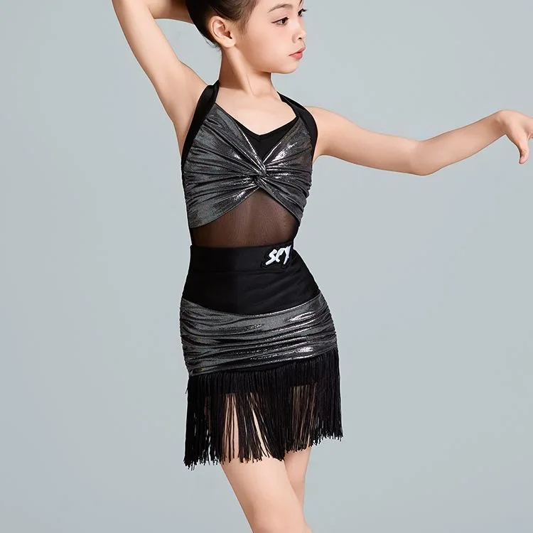 

Черная юбка с бахромой, платье для латинских танцев, женский костюм для латинских танцев, танцевальный костюм на заказ, танцевальная одежда, сценические костюмы, тренировочная одежда