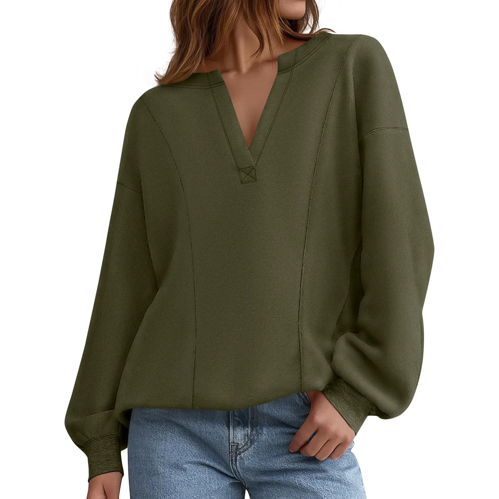 トップス女性のための女性の快適でファッショナブルなカジュアル無地長袖トップスウェット冬服女性新しい
