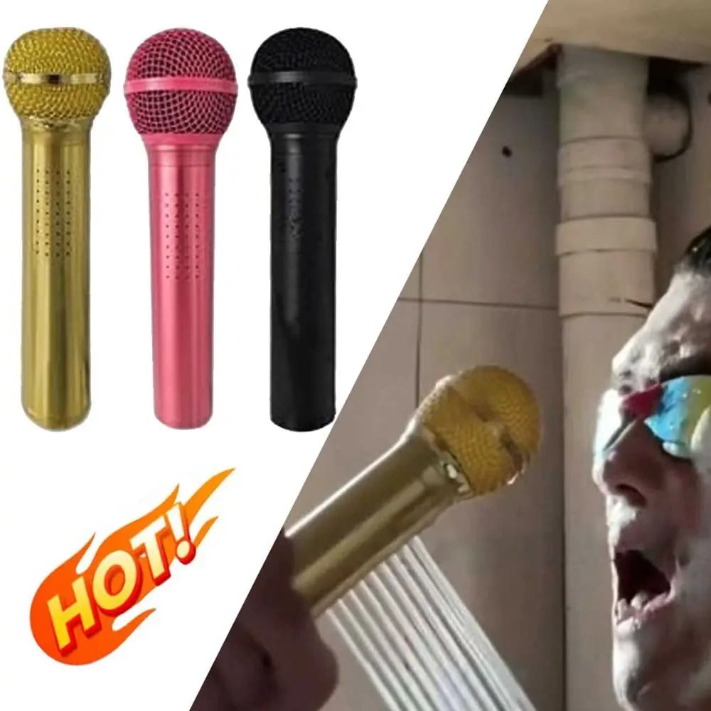 

New High-pressure Microphone-shaped Shower Head Funny Aluminum Alloy Showerhead Creative Durable Shower Sprayer Bathroom