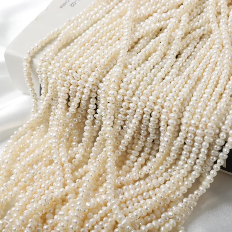 Wholesale Pearls White 4.5-5mm Natural Freshwater Pearl Loose Beads Jewelry Slightly Round Jewelry Making DIY Necklace Bracelet