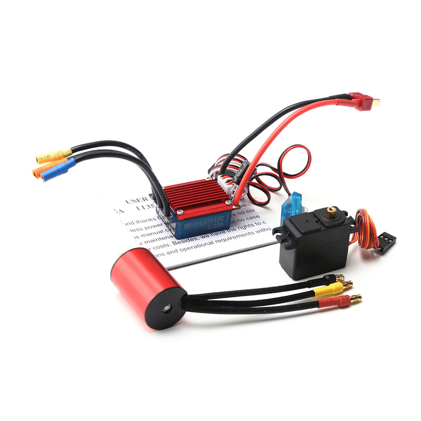 S2430 7200KV Motore Brushless 4P Sensorless 25A Brushless ESC Regolatore di Velocità Elettrico 2.2KG Servo per 1/16 1/18 RC Car Truck
